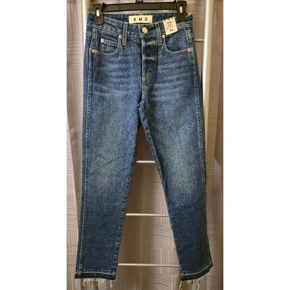 New AMO Babe Slim Fit High Rise Ankle Jeans Something Blue Size‎ 24